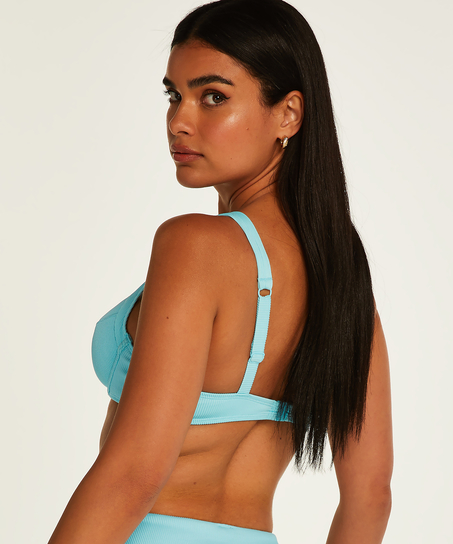 Nieusztywniona góra od bikini z fiszbinami Texture, Czarny