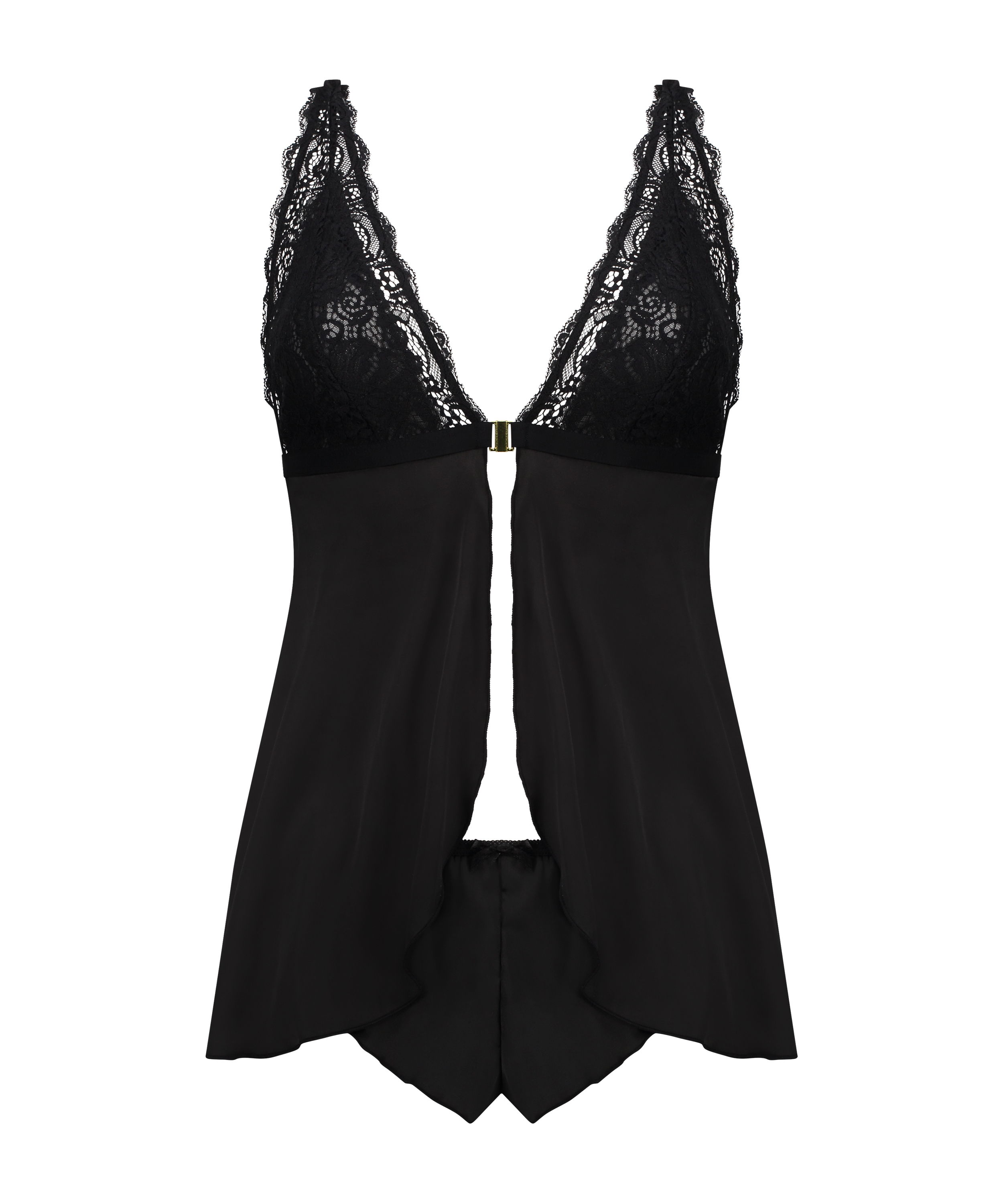 Babydoll Satin Mariah, Czarny, main