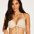 Crochet Bikini push-up Lurex Top, Biały