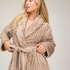 Szlafrok Jacqueared Fleece, Beżowy