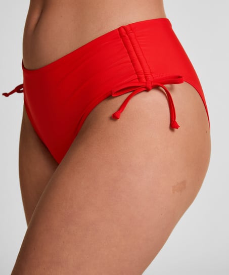 Midi Bikini Bottom Luxe, Czerwony