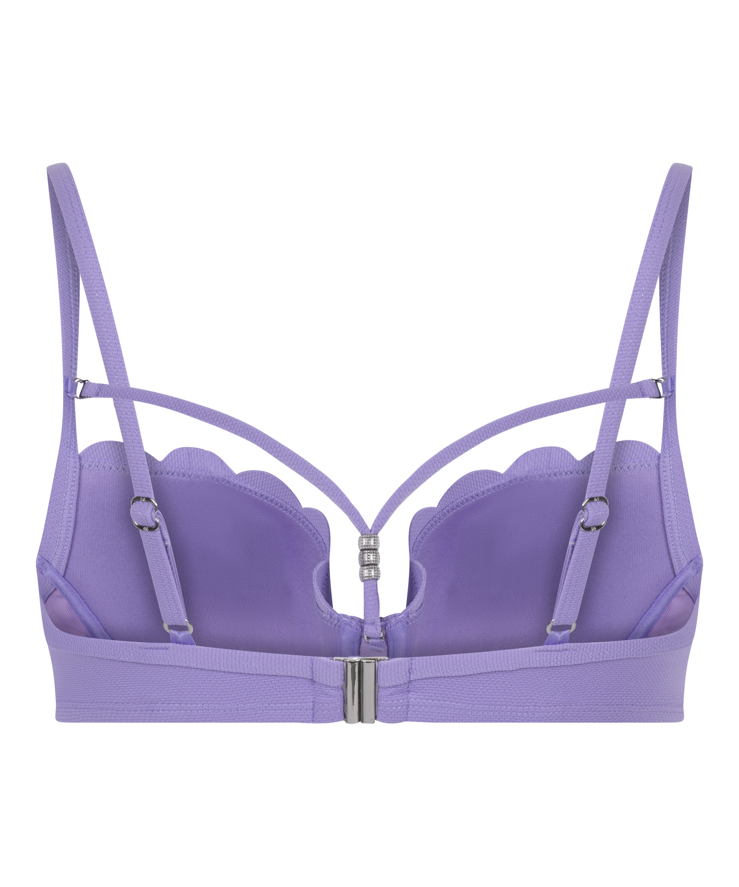 Usztywniany top bikini z fiszbinami Scallop, Fioletowy, main