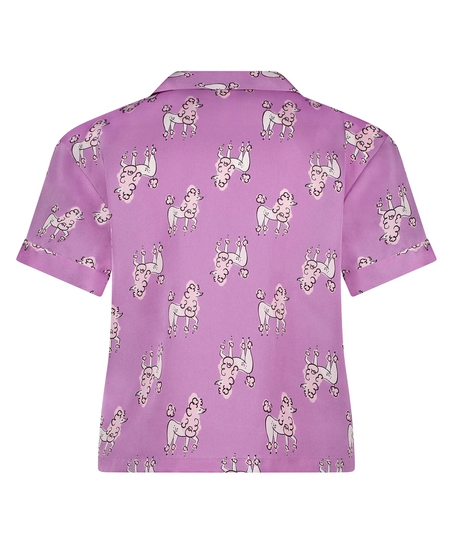 Satynowa narzutka Peppers z kr&oacute;tkim rękawem, Fioletowy