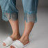 Silk capri pants, Niebieski