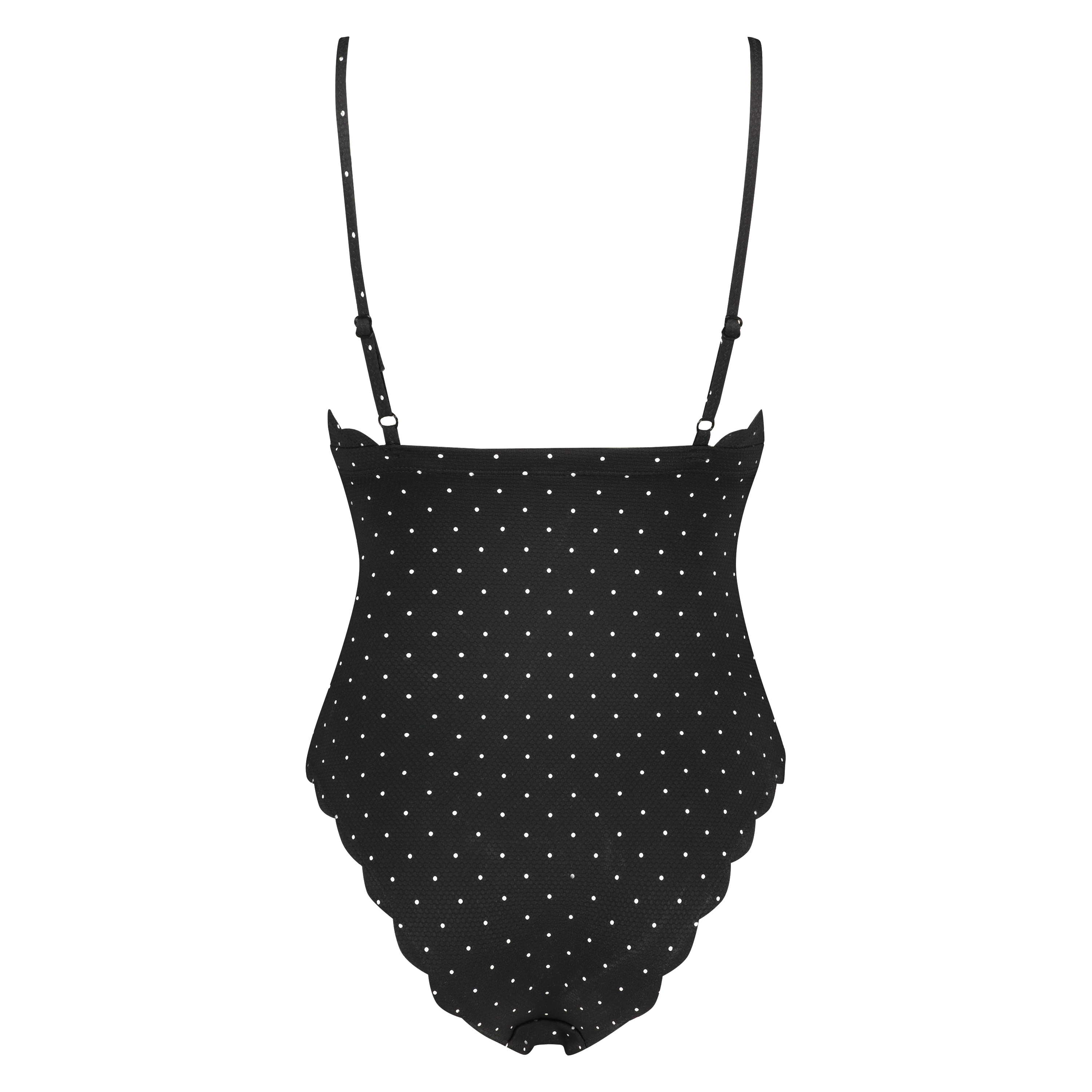 Scallop Swimsuit, Czarny, main