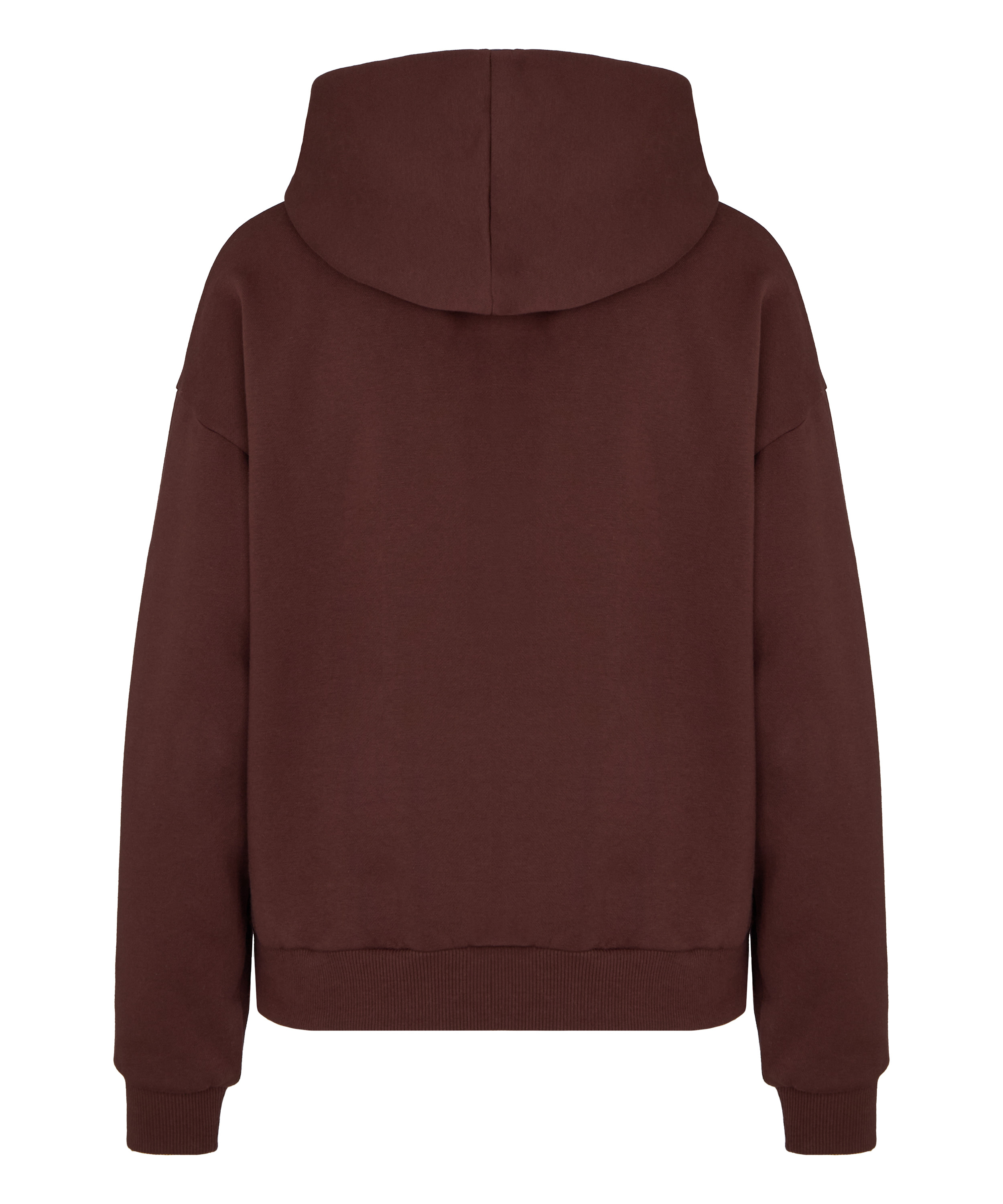 Bluza z Kapturem z Czesanej Dzianiny Dresowej, Brązowy, main
