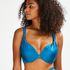 Usztywniona g&oacute;ra od bikini z fiszbinami Sunset Dreams - miseczki E+, Niebieski