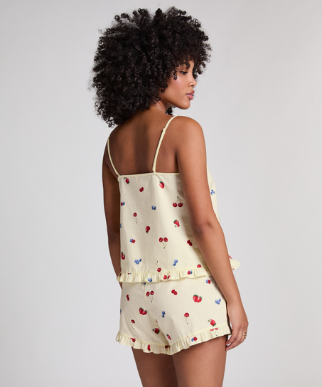 Tkany top na ramiączkach, Ż&oacute;łty