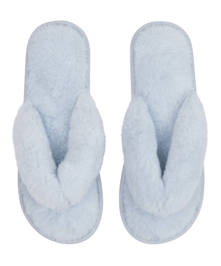Kapcie Fake Fur, Niebieski