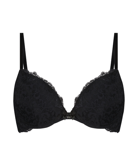 Wyściełany biustonosz push-up z fiszbinami Marine, Czarny