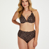 Usztywniany top bikini z fiszbinami Leopard, Beżowy