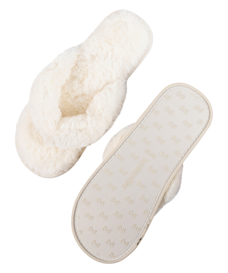 Kapcie Fake Fur, Biały