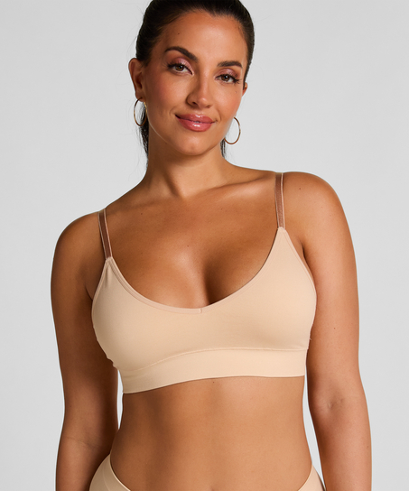 Tr&oacute;jkątny biustonosz bralette Dide, Beżowy