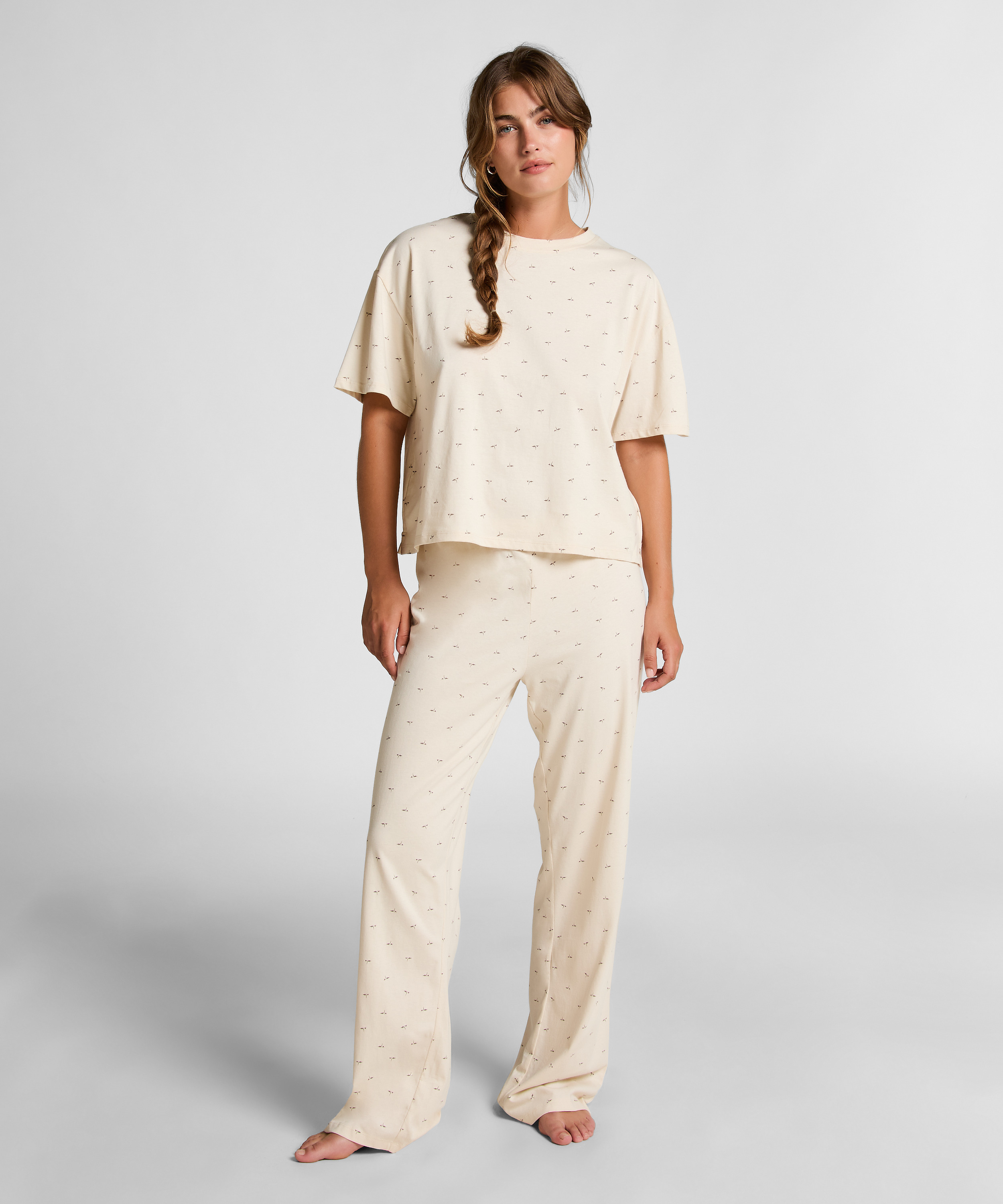 Dżersejowy zestaw piżamowy, Biały, main