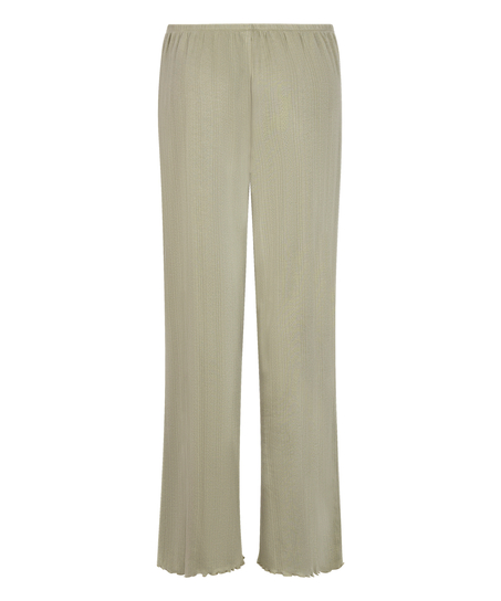 Piżama Spodnie Loose Pointelle, Zielony