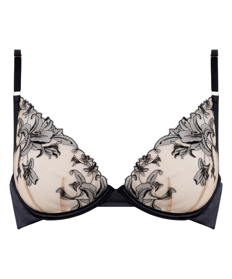 Nieusztywniany biustonosz z fiszbinami Anouk, Czarny