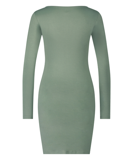 Nocna koszula Henley, Zielony