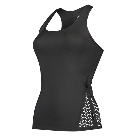 HKMX Lasercut Tank Top, Czarny