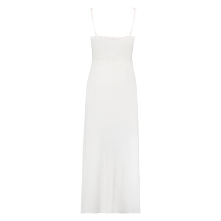 Long slip dress Modal lace, Biały