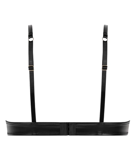 Nieusztywniany biustonosz Nadia z fiszbinami, Czarny