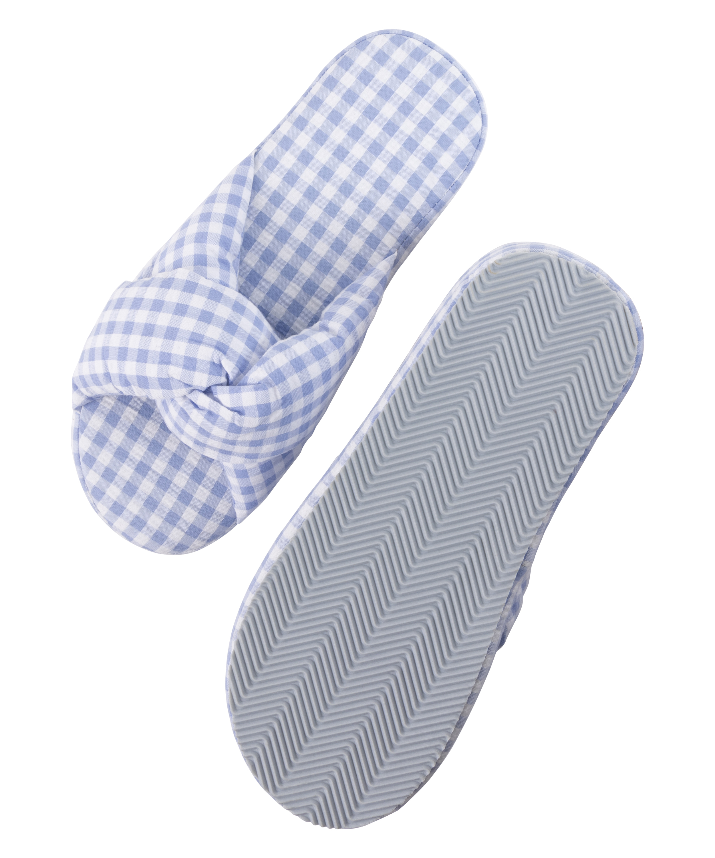Kapcie plecione Vichy, Niebieski, main