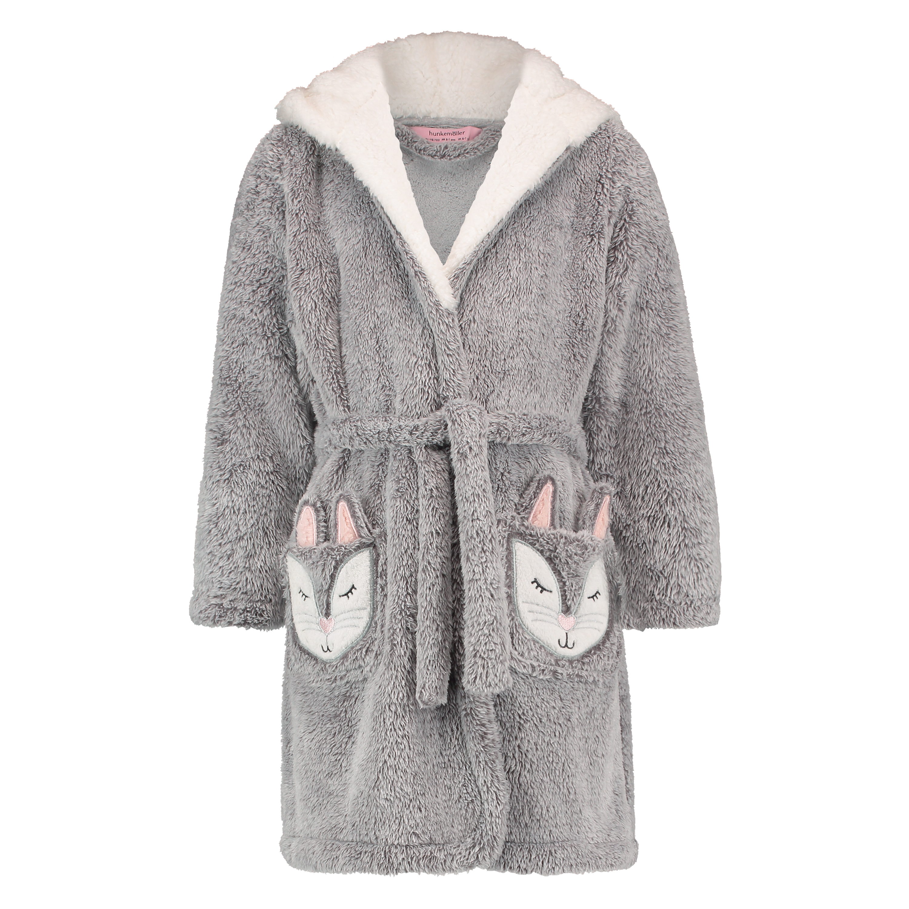 Kids Fleece Bathrobe, Szary, main
