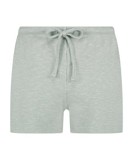 Szorty z tkaniny w prążki, Zielony