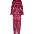 Flannel Fleece Onesie, Czerwony