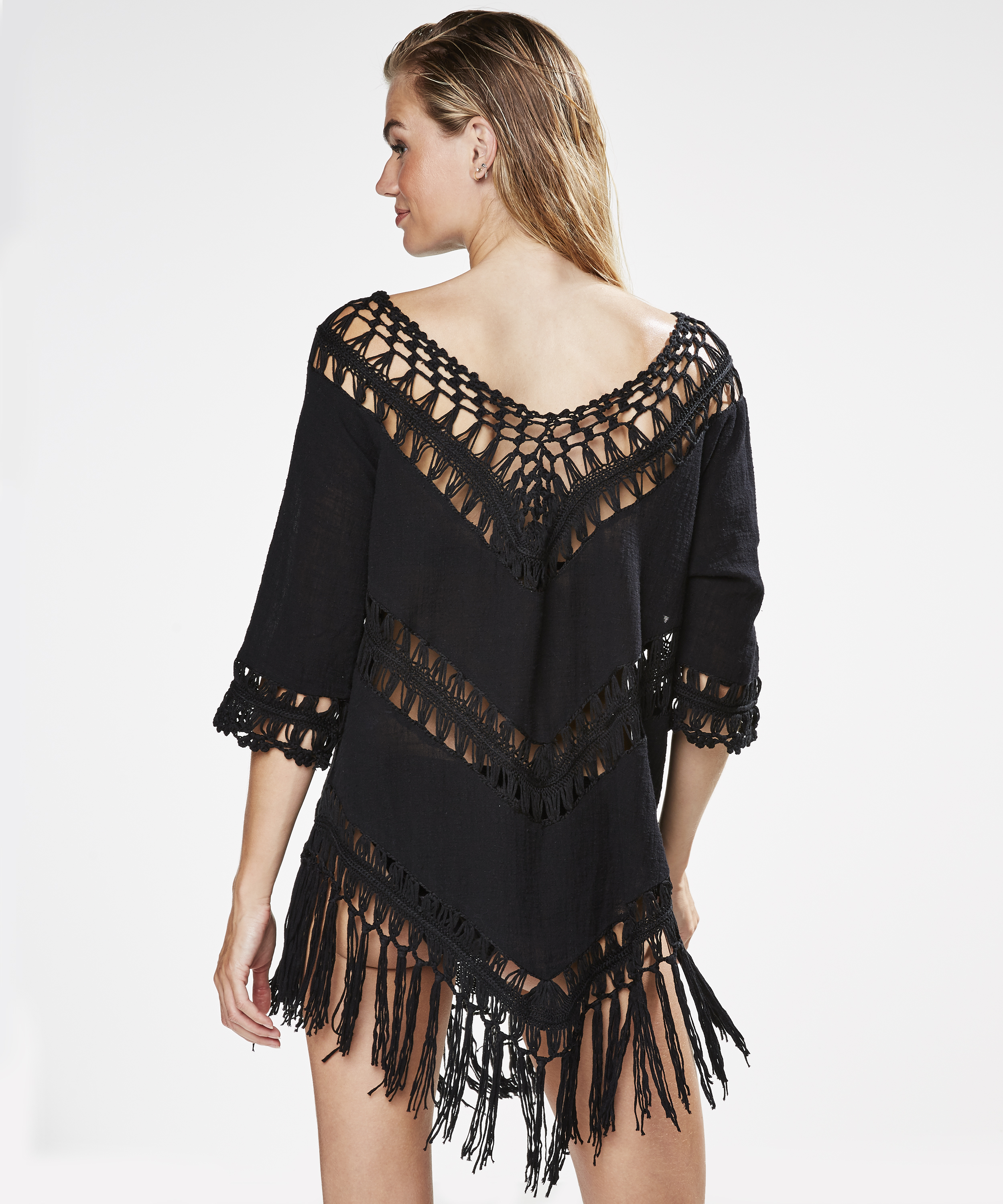 Fringe Tunic, Czarny, main