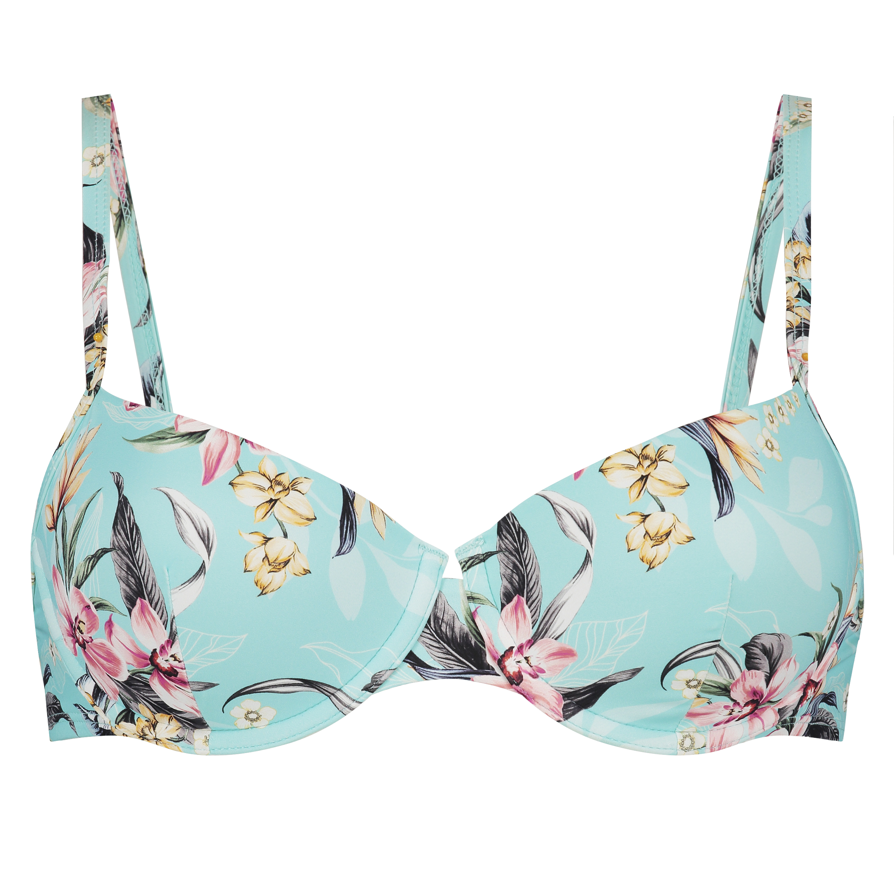 Bea padded underwired bikini top, Niebieski, main