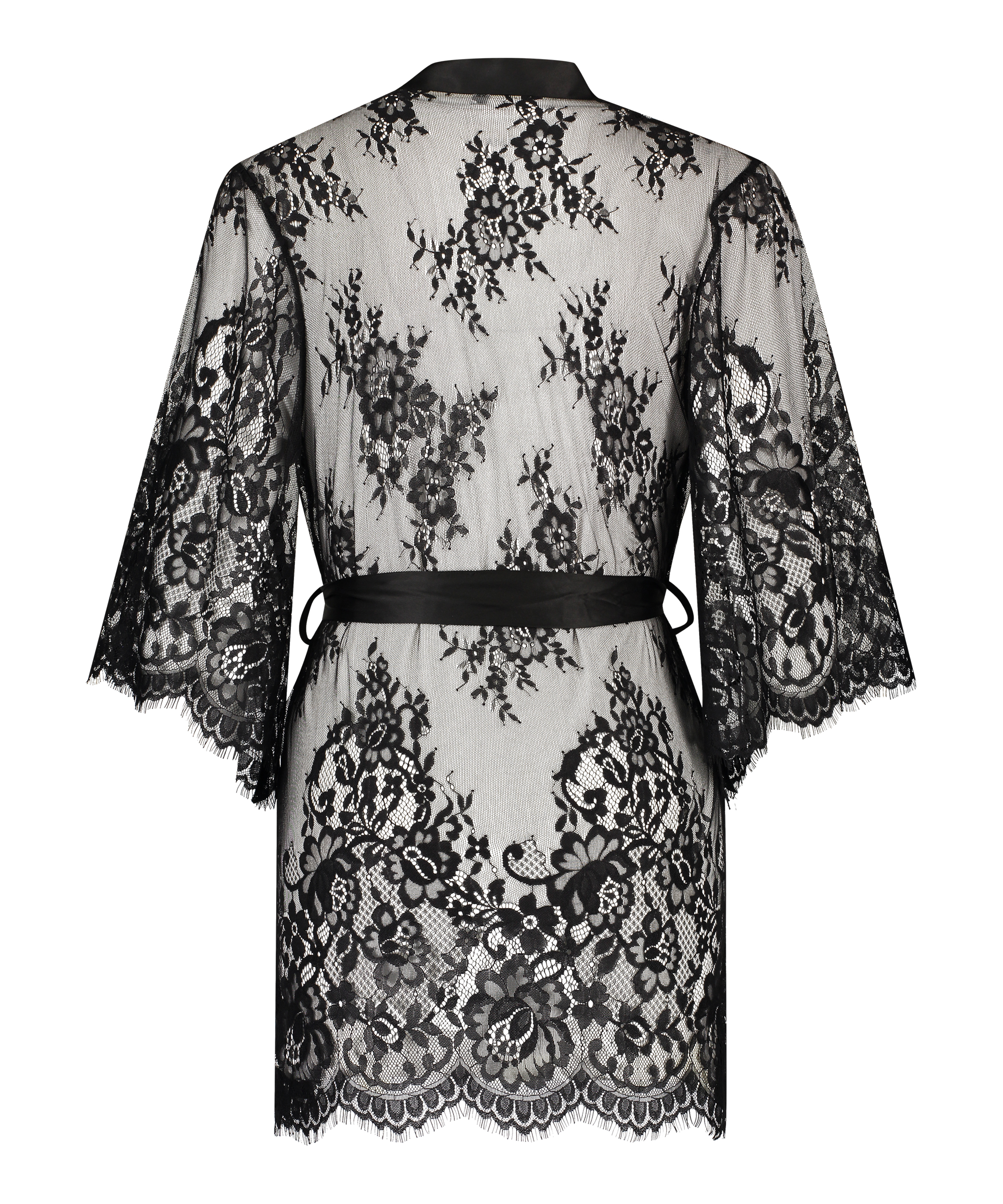 Kimono z koronką Isabelle, Czarny, main