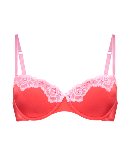 Biustonosz usztywniany z fiszbinami Lace & Shine, Czerwony