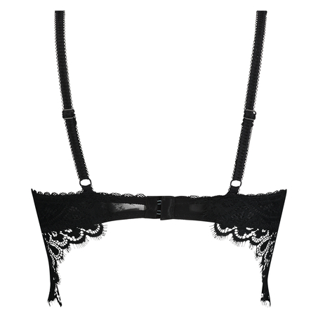 Alicia Padded Underwired Longline Bra, Czarny