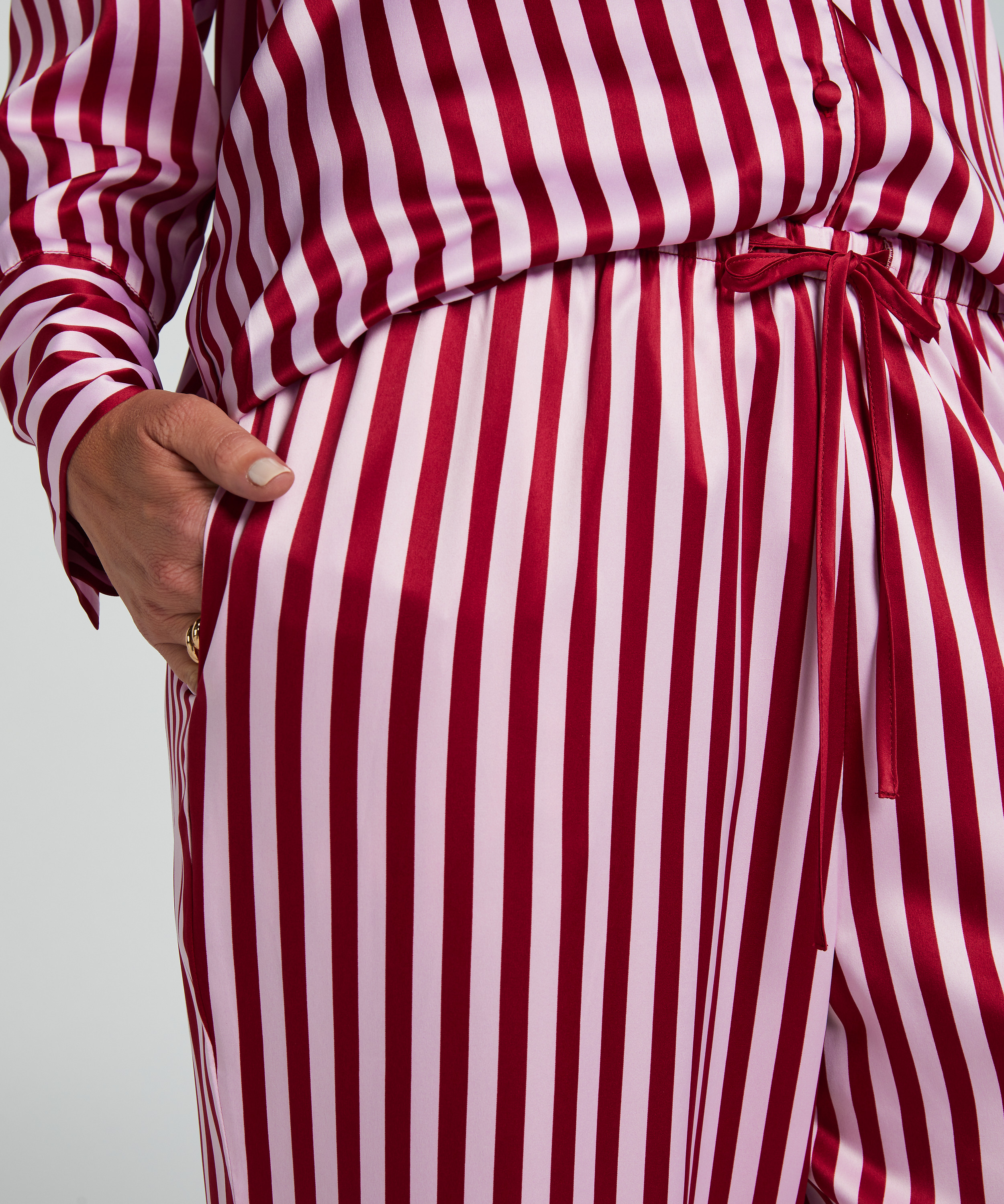 Spodnie z satyny, R&oacute;żowy, main