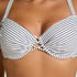 Biustonosz Bikini z Fiszbinami i Wkładkami Stripes, Biały