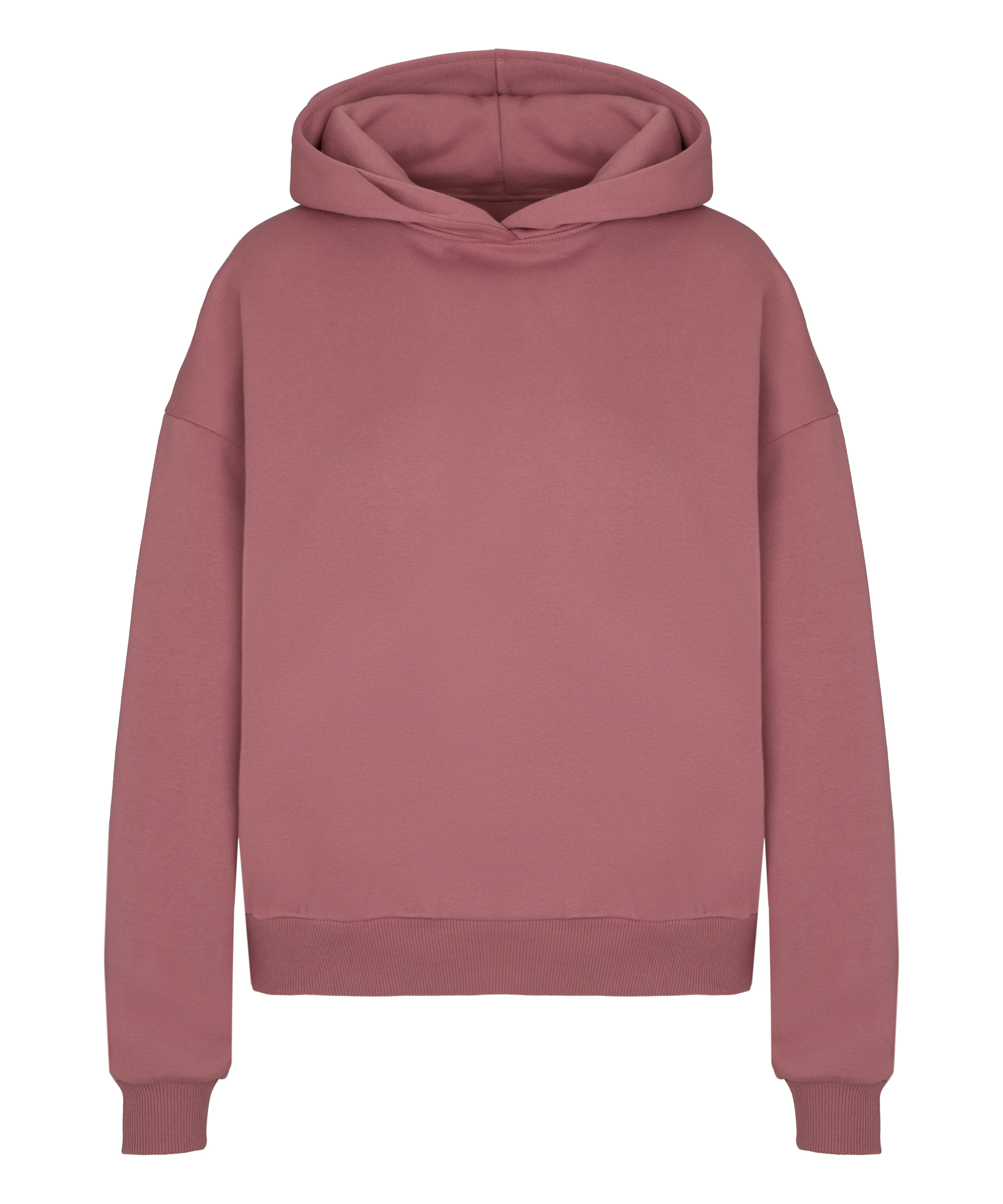 Bluza z Kapturem z Czesanej Dzianiny Dresowej, R&oacute;żowy, main