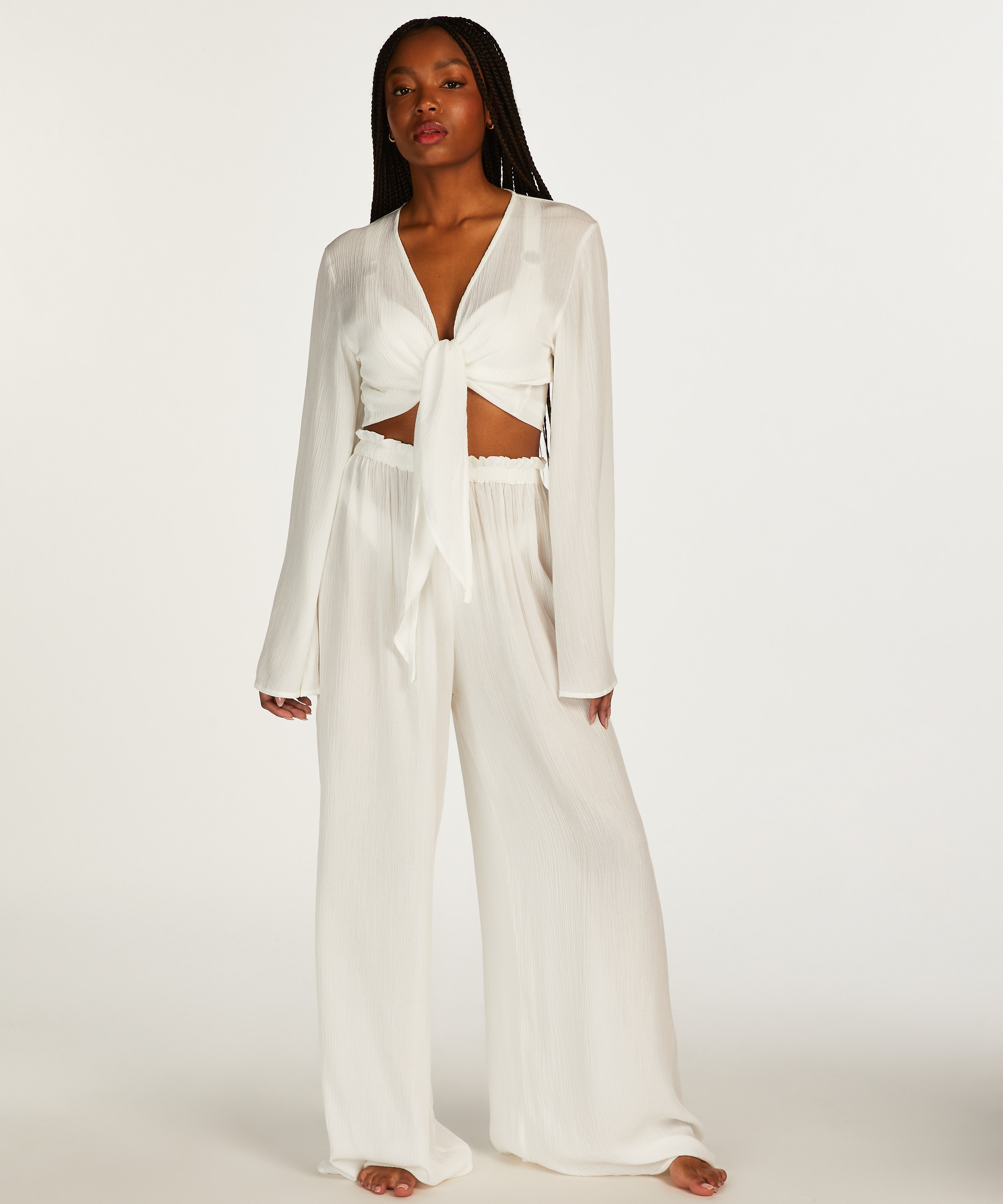 G&oacute;ra od piżamy z długim rękawem, Biały, main