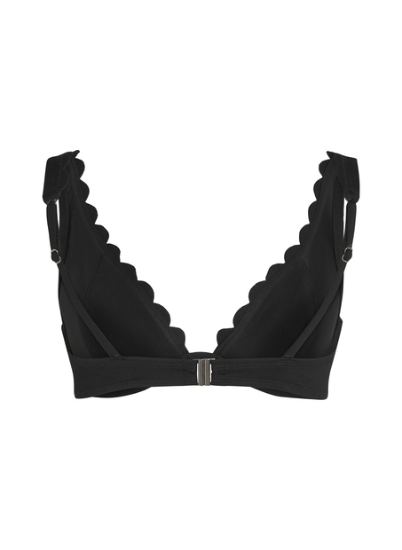 Scallop biustonosz bikini bez wkładek z fiszbinami, Czarny