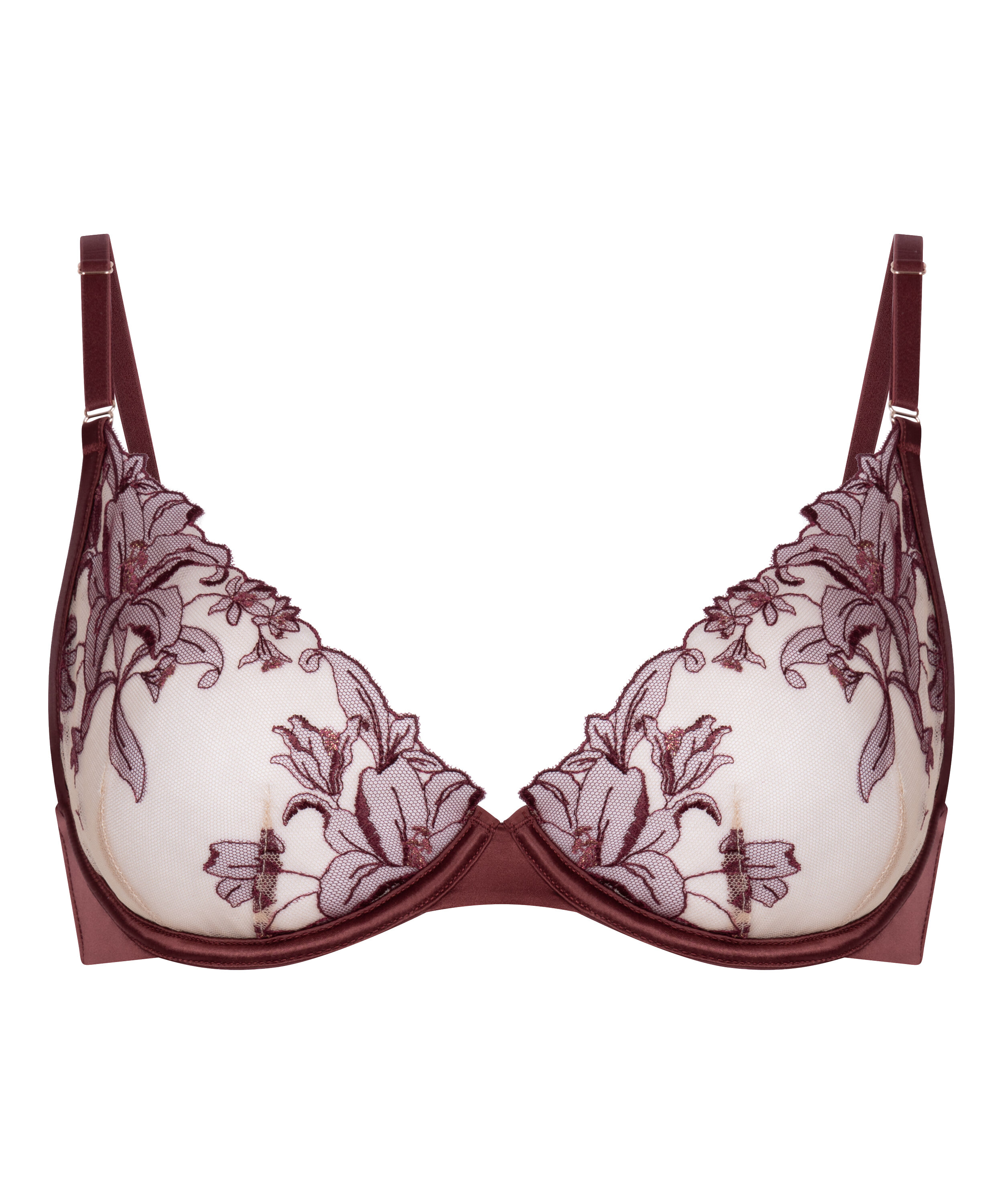 Nieusztywniany biustonosz z fiszbinami Anouk, Czerwony