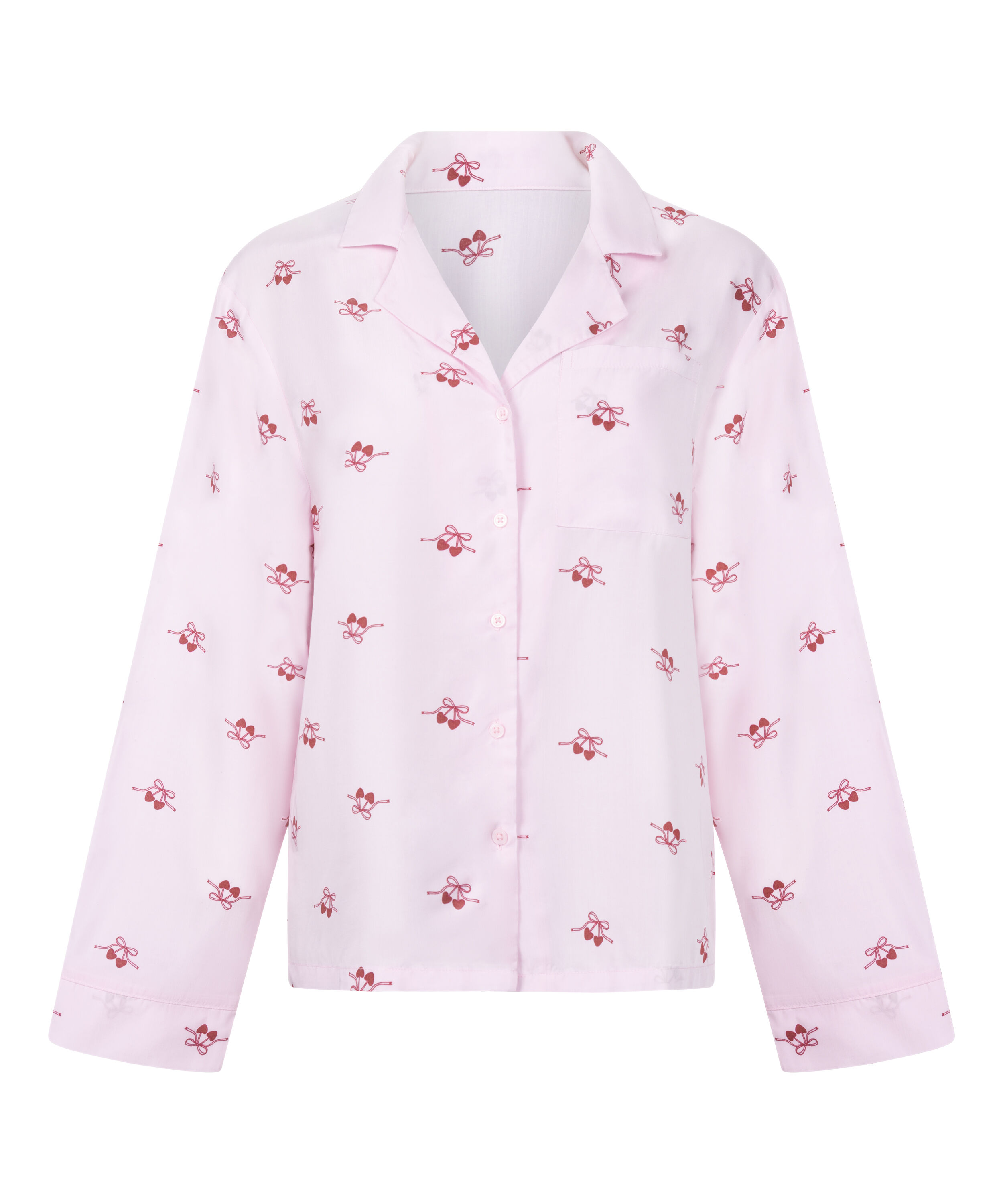 Bluza tkana wiśnie, R&oacute;żowy