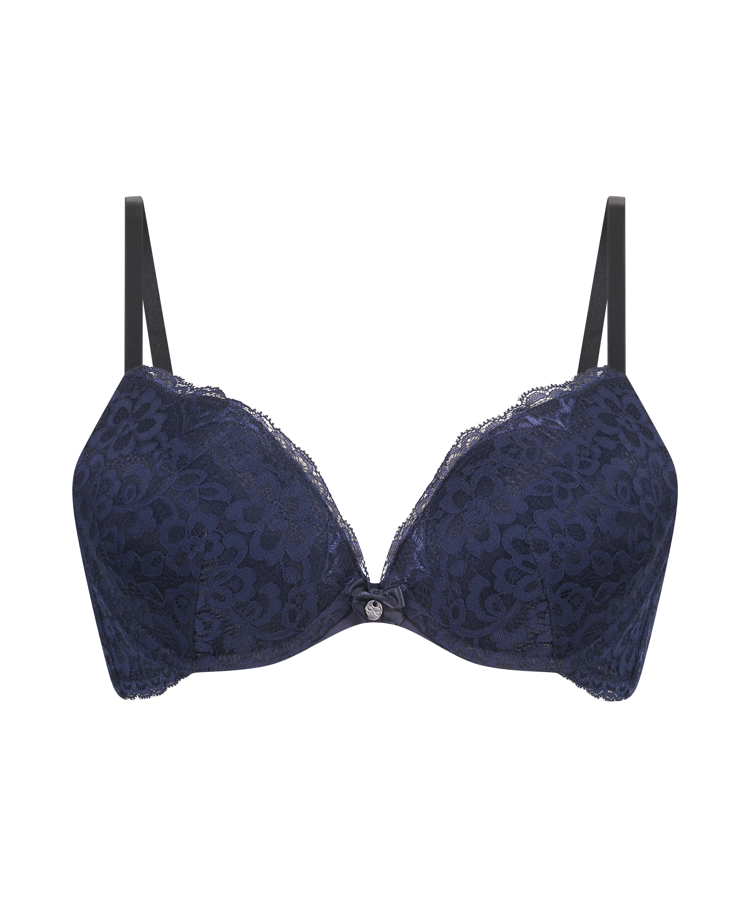Wyściełany biustonosz push-up z fiszbinami Marine, Niebieski, main