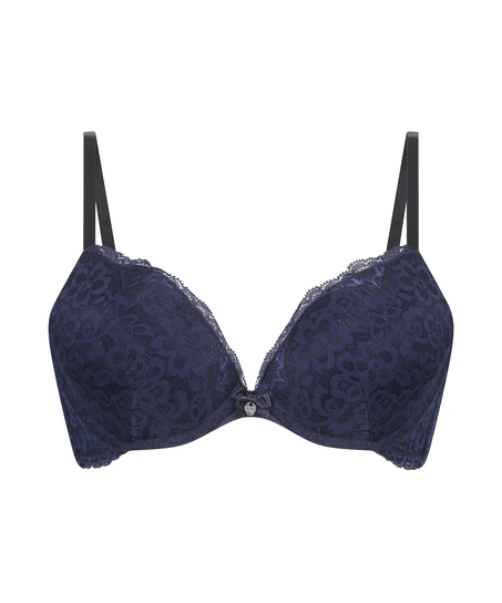 Wyściełany biustonosz push-up z fiszbinami Marine, Niebieski