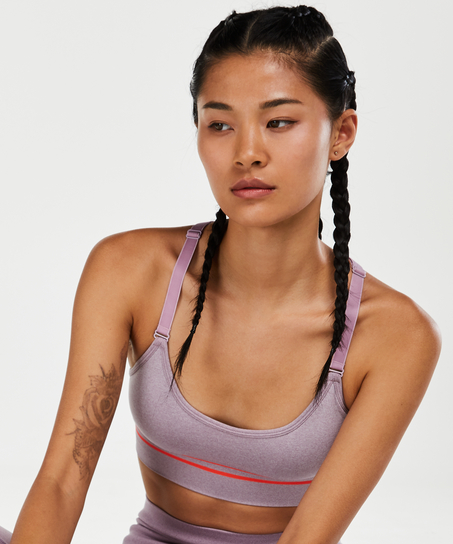 HKMX The Crop Level 1 Sports Bra, Fioletowy