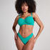 Majtki Bikini Wysoko Krojona Scallop, Zielony