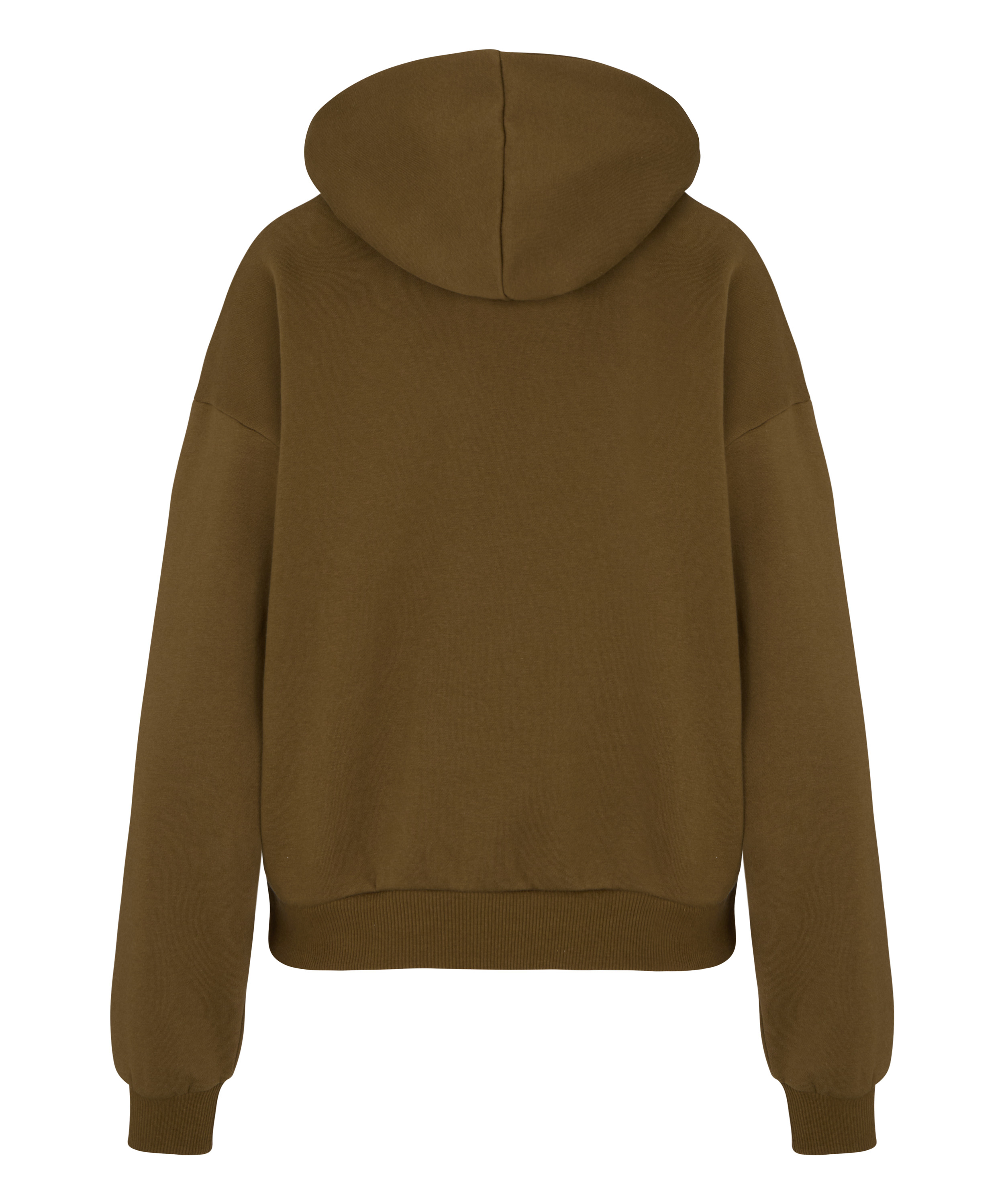 Bluza z Kapturem z Czesanej Dzianiny Dresowej, Zielony, main