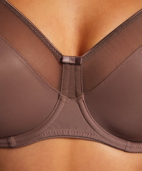 Nieusztywniany biustonosz minimizer z fiszbinami Nina, Brązowy