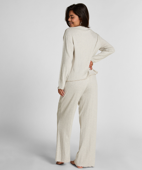 Piżama Spodnie Loose Pointelle, Szary