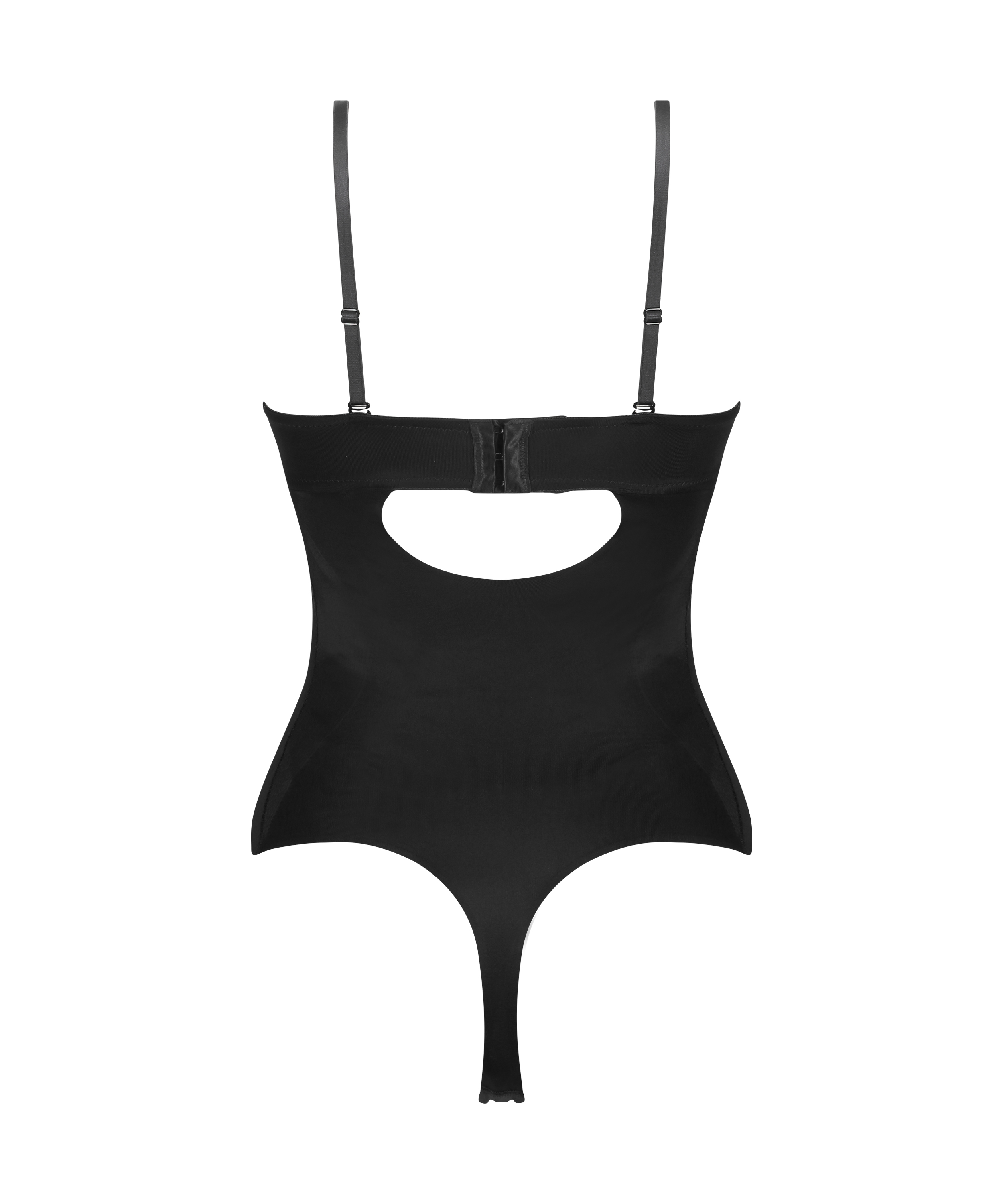 Modelujące body z wyściełanymi miseczkami, Czarny, main