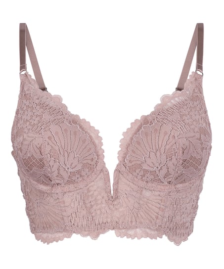 Biustonosz usztywniany z fiszbinami Longline Essie, Fioletowy
