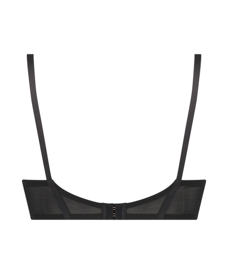 Usztywniony biustonosz z fiszbinami Steph, Czarny